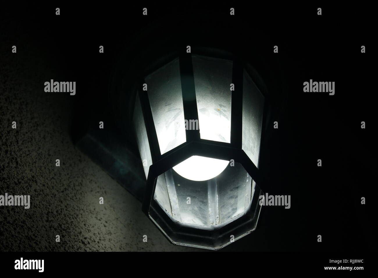 Nighttime Old Lamp Stock Photo