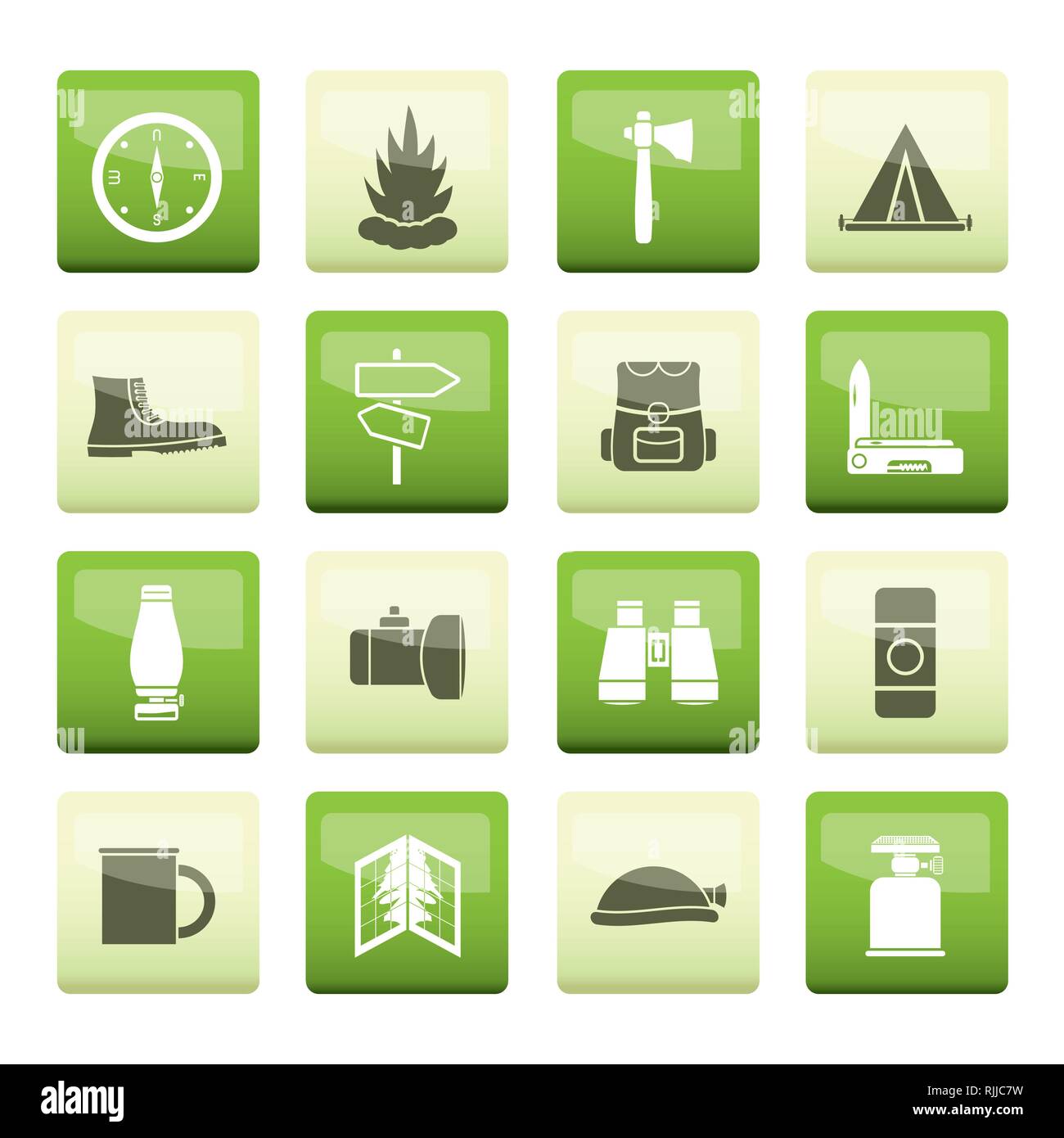 Tourism and Holiday icons over color background - Vector Icon Set Stock ...
