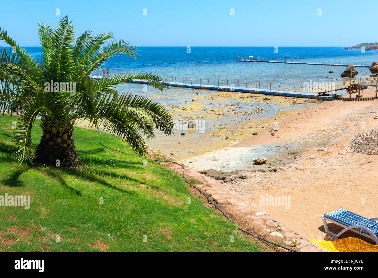 View of the Egyptian Red Sea beach Stock Photo