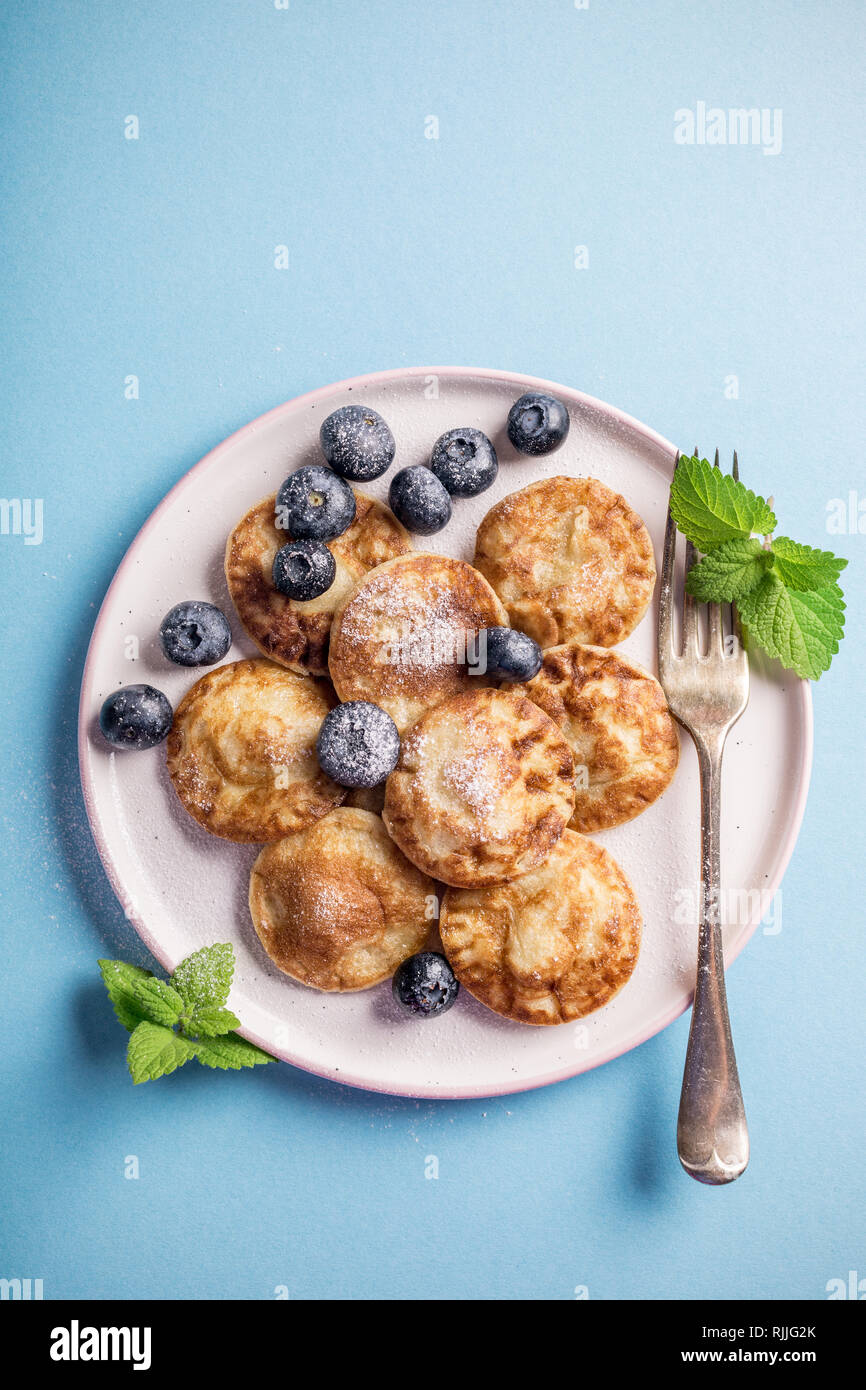 Dutch mini pancakes Stock Photo