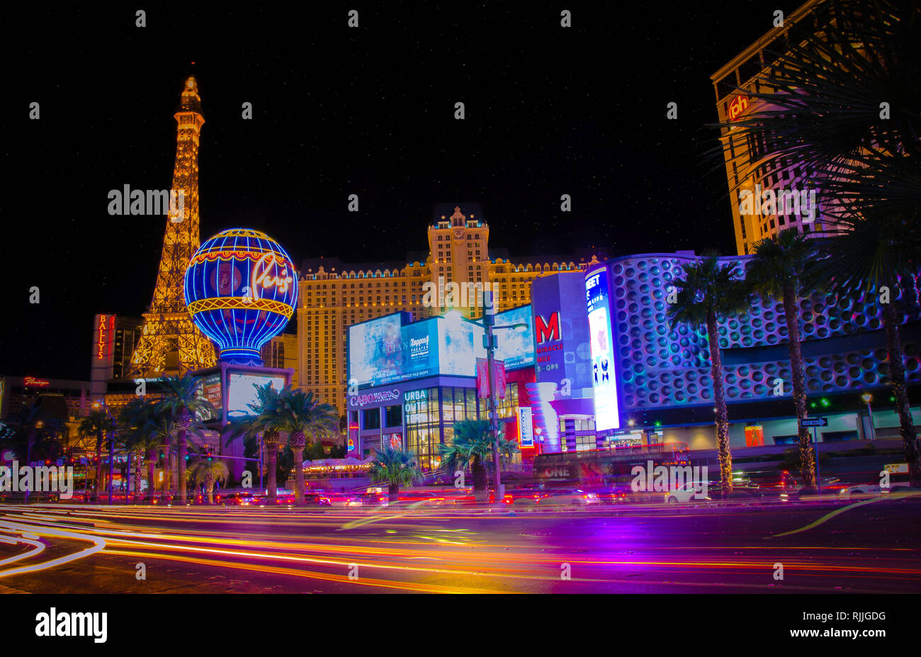 Viva Las Vegas - the Las Vegas strip at night Stock Photo