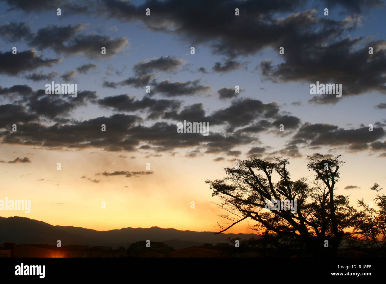 Sunset In Lourdes, El Salvador Stock Photo Alamy