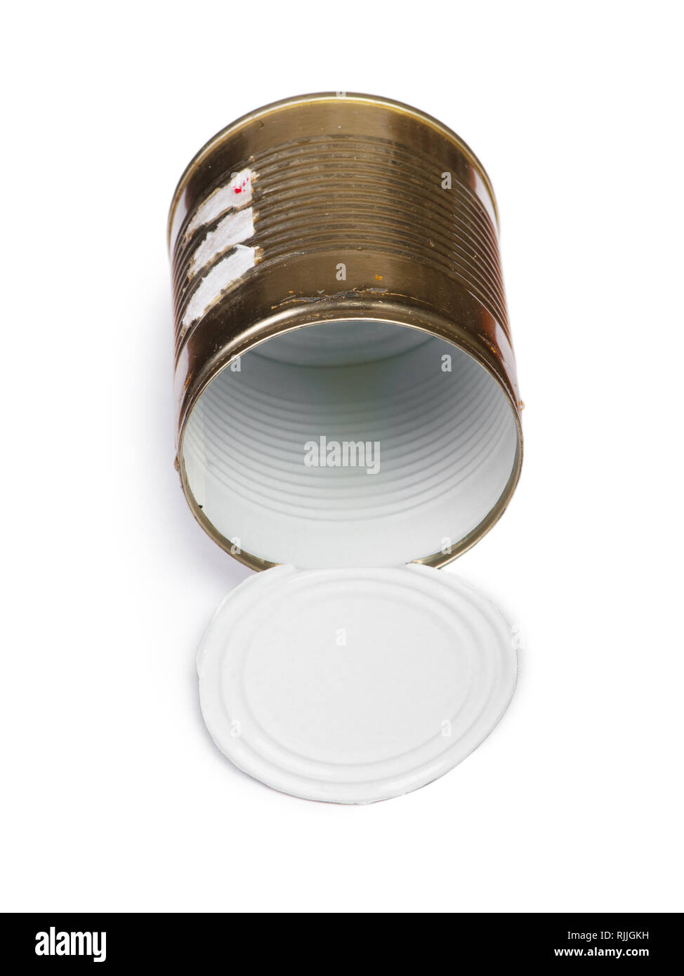 Download Opened Empty Tin Can Isolated On White Background Stock Photo Alamy Yellowimages Mockups