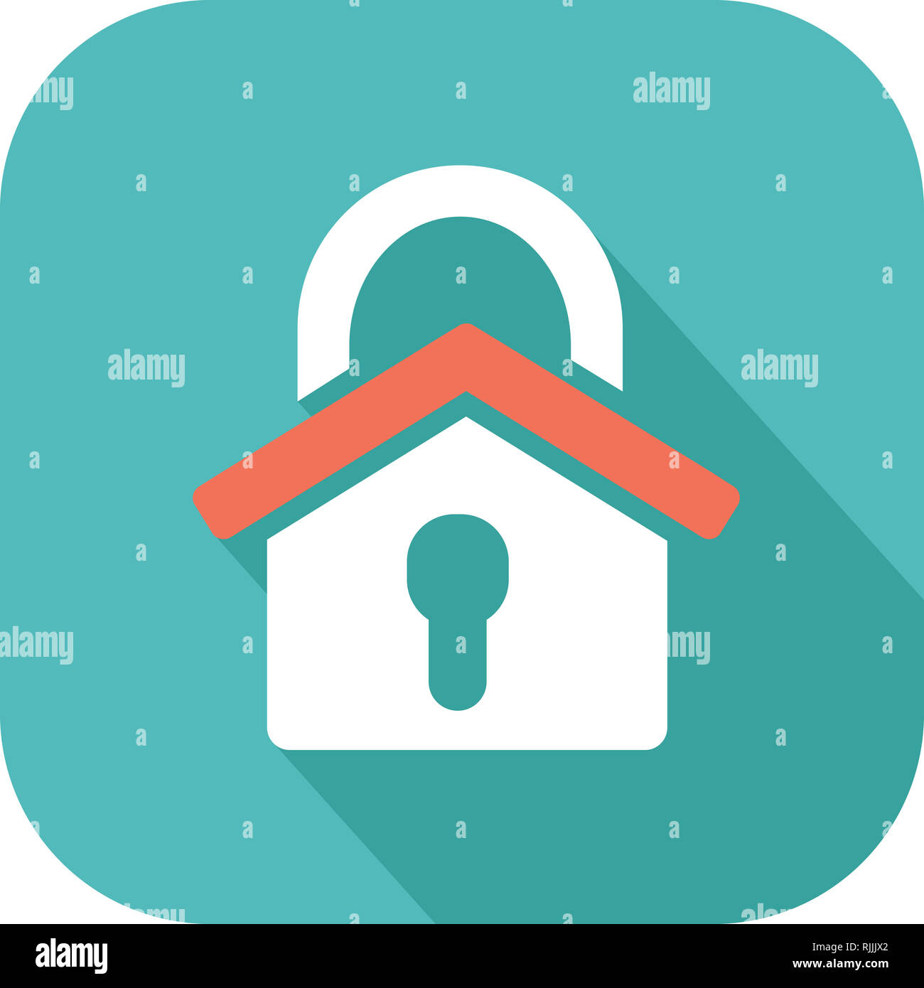 Icon of a house with a padlock Stock Photo Alamy