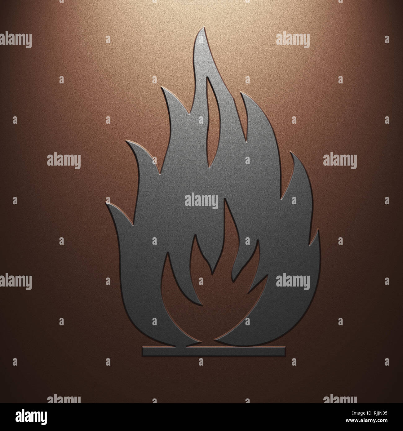 High resolution image symbol on a metal background. 3d illustration ...