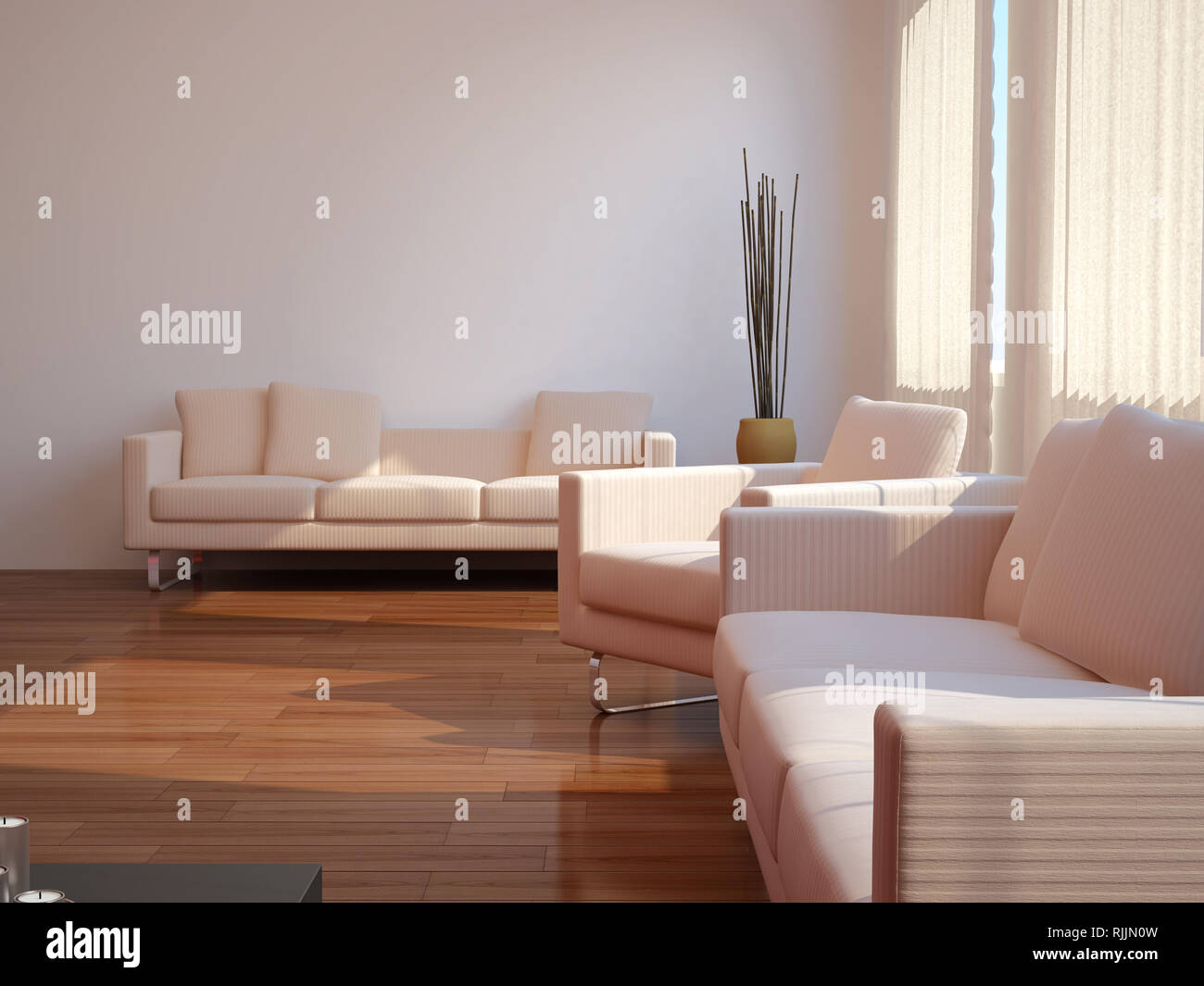 High resolution image interior. 3d illustration modern interior. Living ...