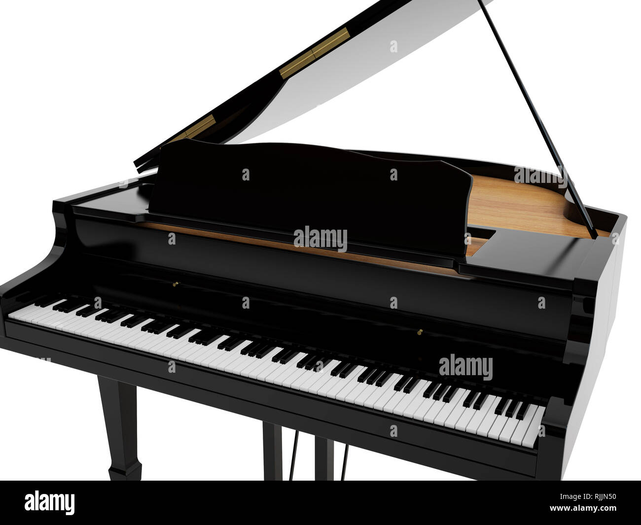 Black grand piano. High resolution image. 3d illustration Stock Photo -  Alamy