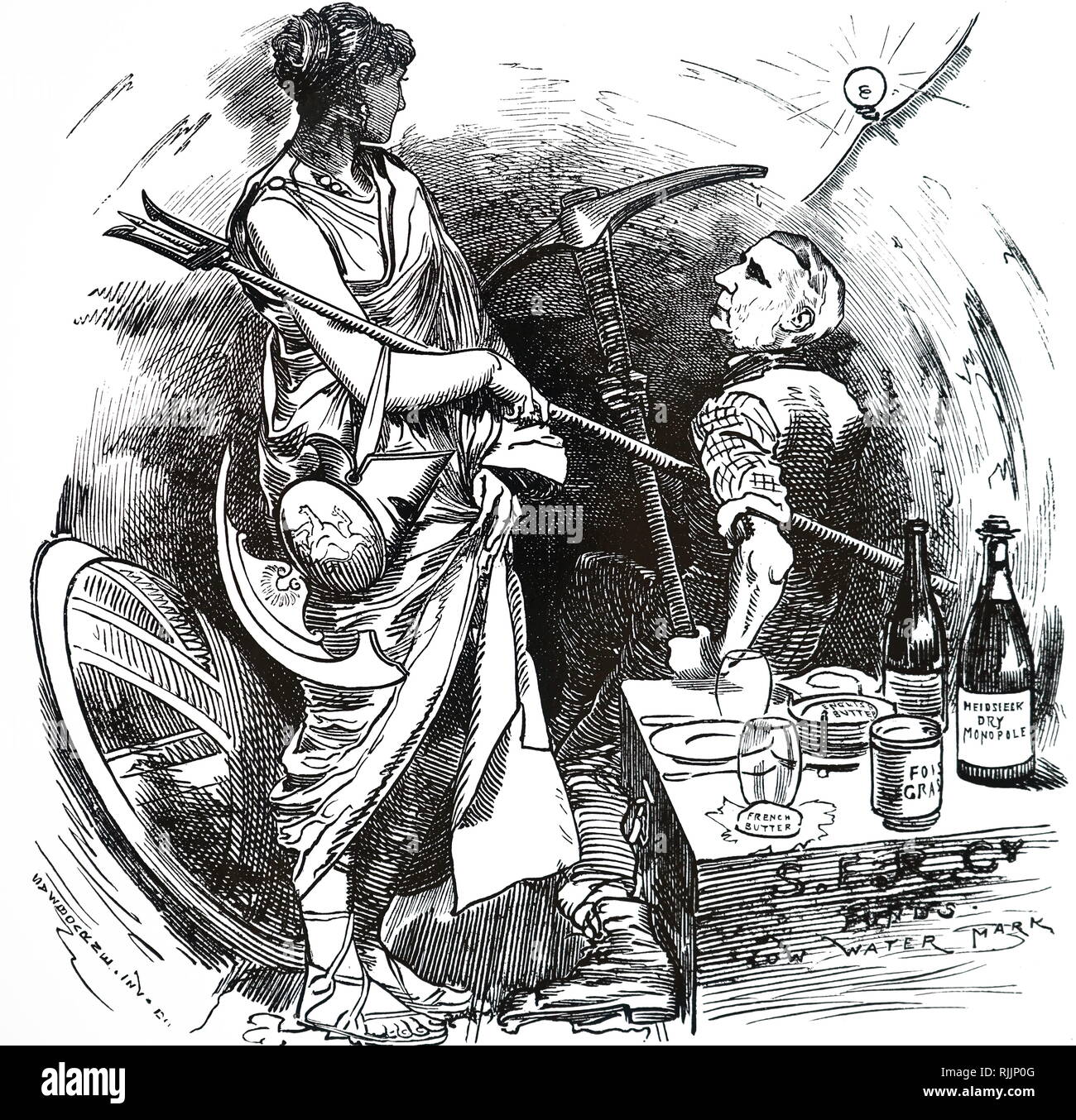 A cartoon depicting Edward Watkin (18191901) a British Member of