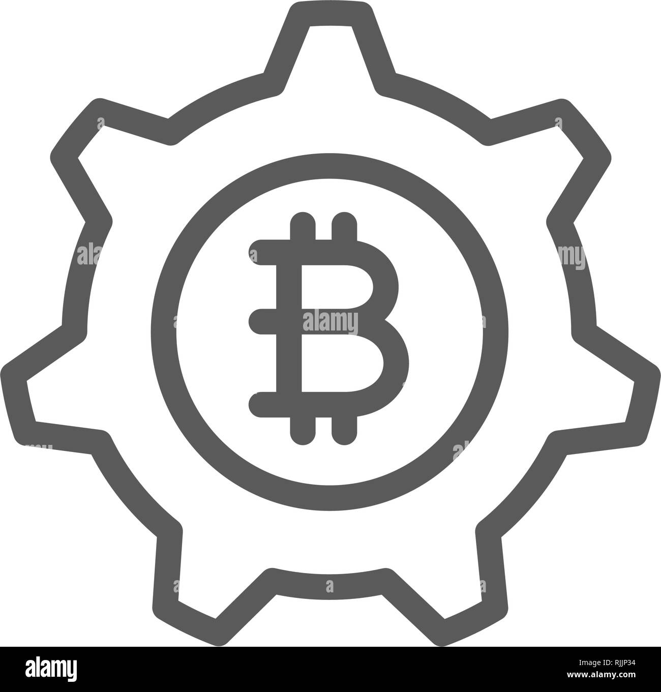 Gear wheel with bitcoin, blockchain, cryptocurrency line icon Stock Vector  Image & Art - Alamy