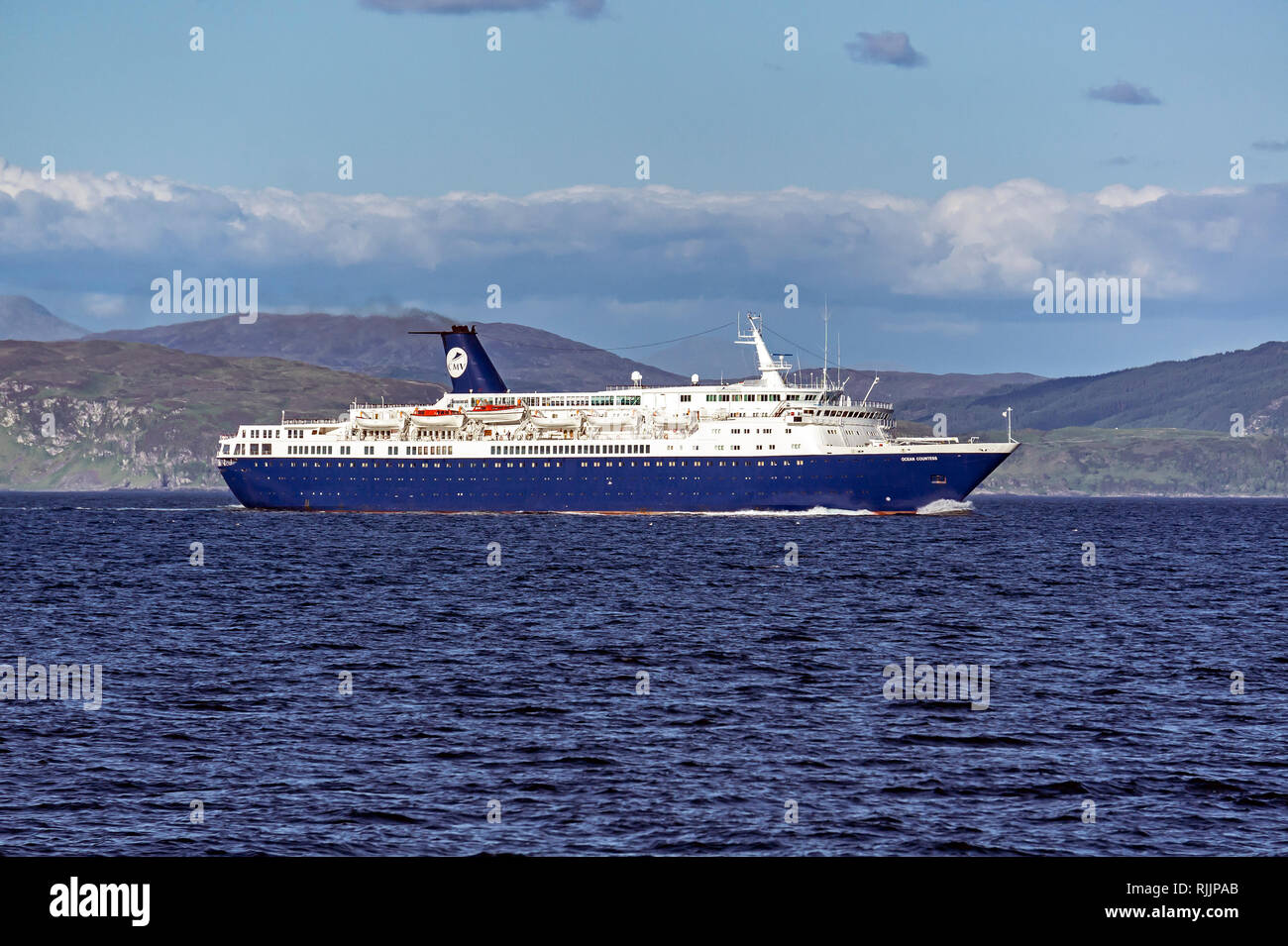 Cruise ship Ocean Princess sailing past the Isle of Mull in Argyll & Bute Scotland UK Stock Photo