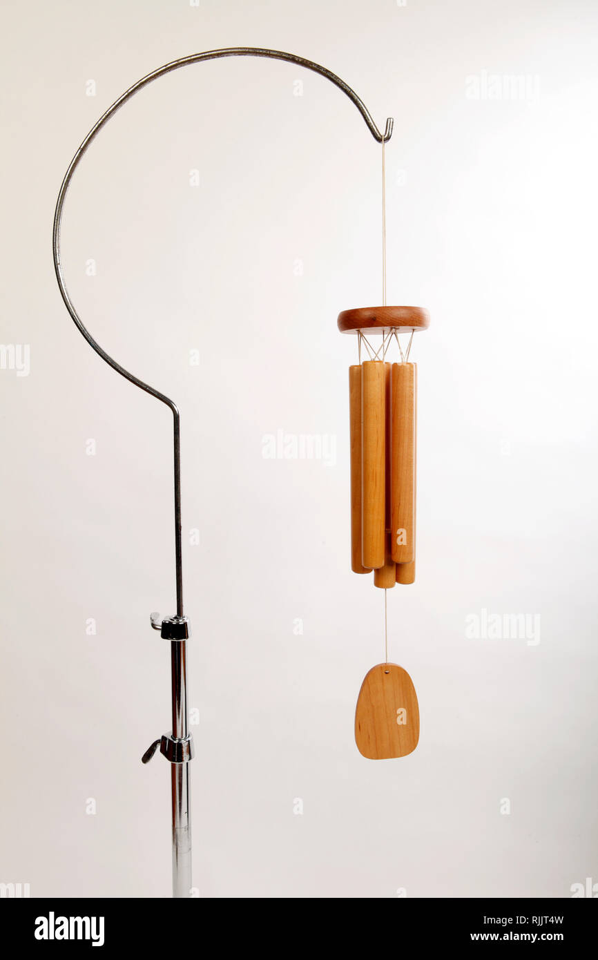 wood chimes, wooden wind chimes Stock Photo Alamy