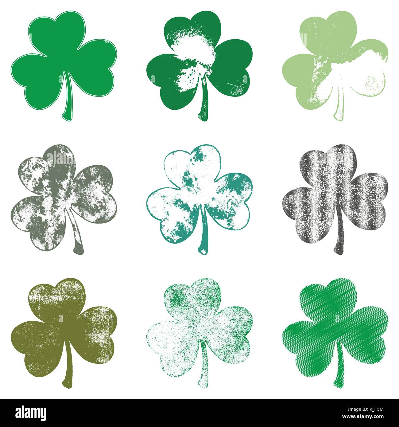 Clover Leaf Grune Set Stock Vector