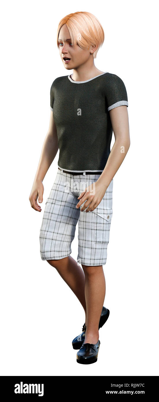 Boy Rendering 3D rendering of a teenager boy isolated on white background Stock Photo ...