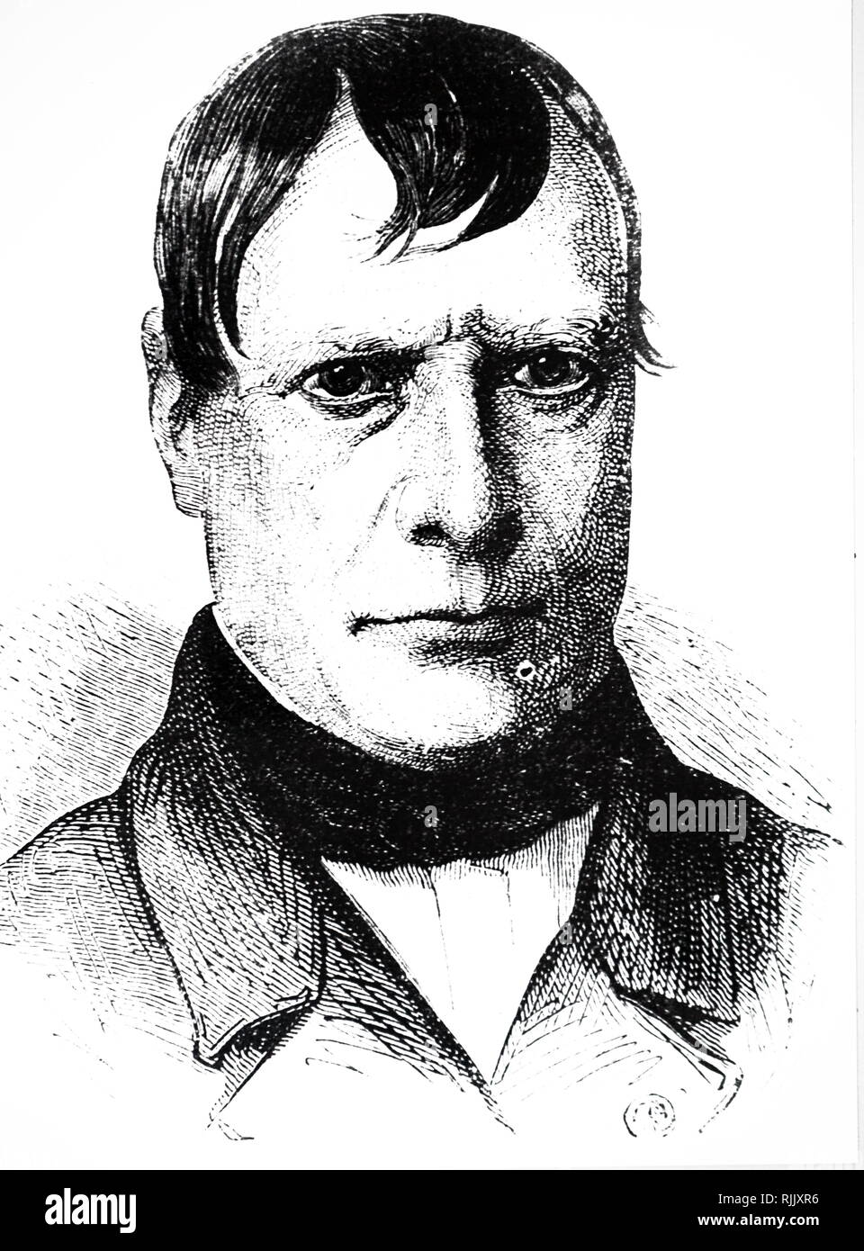 An engraving depicting Austin Flint I (18121886) an American physician