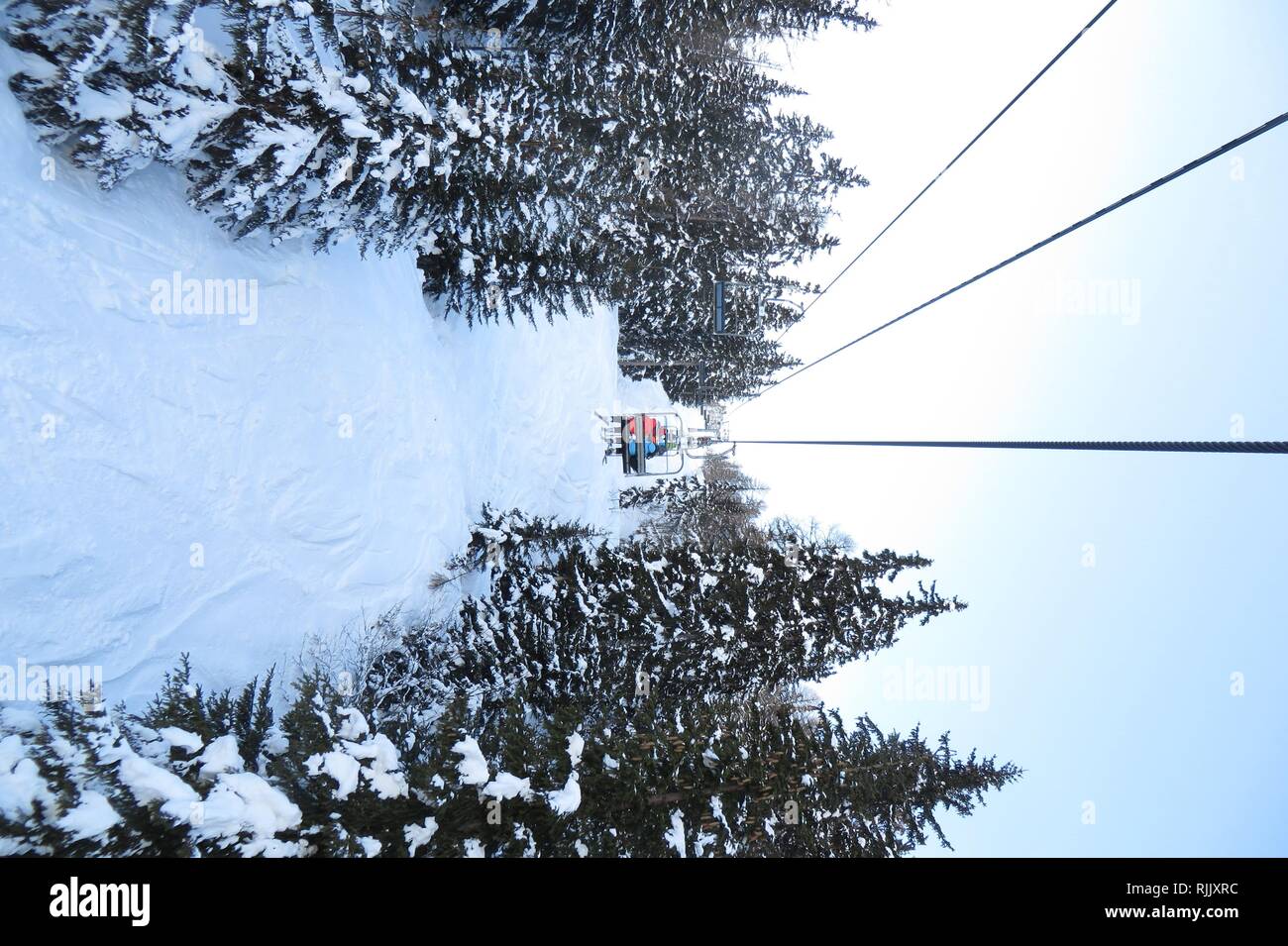 Chair Lifts in Quebec Le Massif Stock Photo Alamy