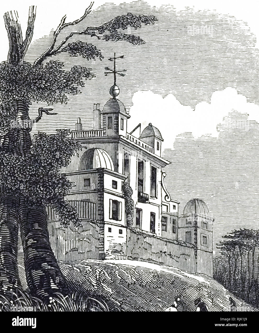 An engraving depicting a view of the Royal Observatory, from Greenwich ...