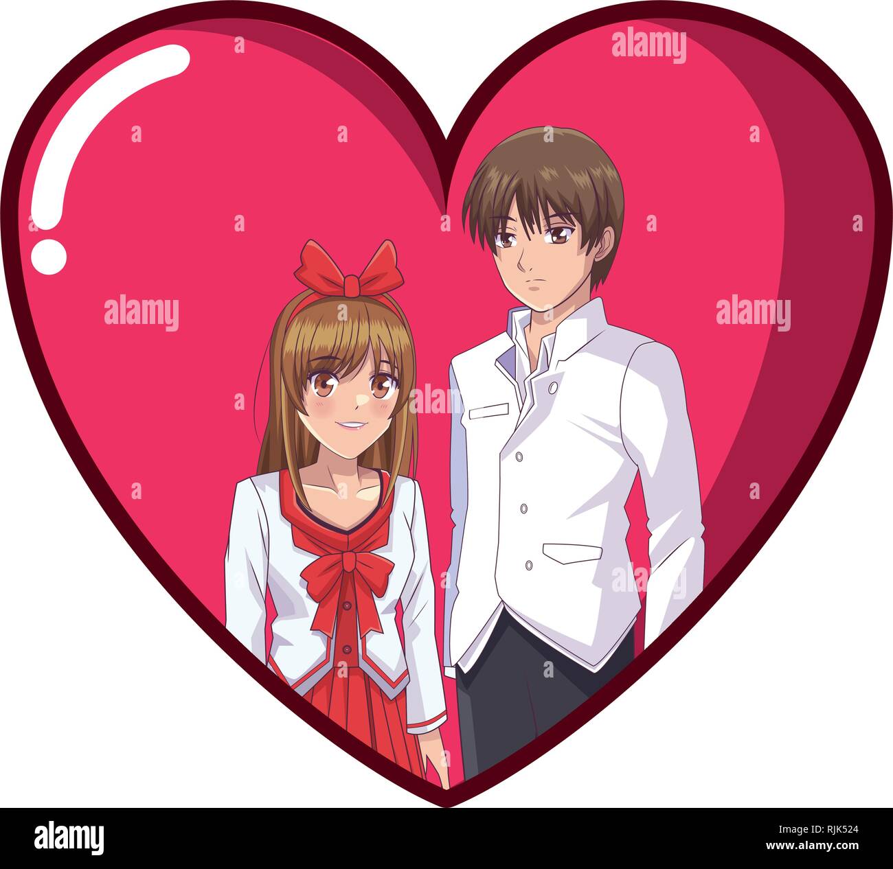 Anime Boy and Girl Kissing Stock Vector Image & Art - Alamy