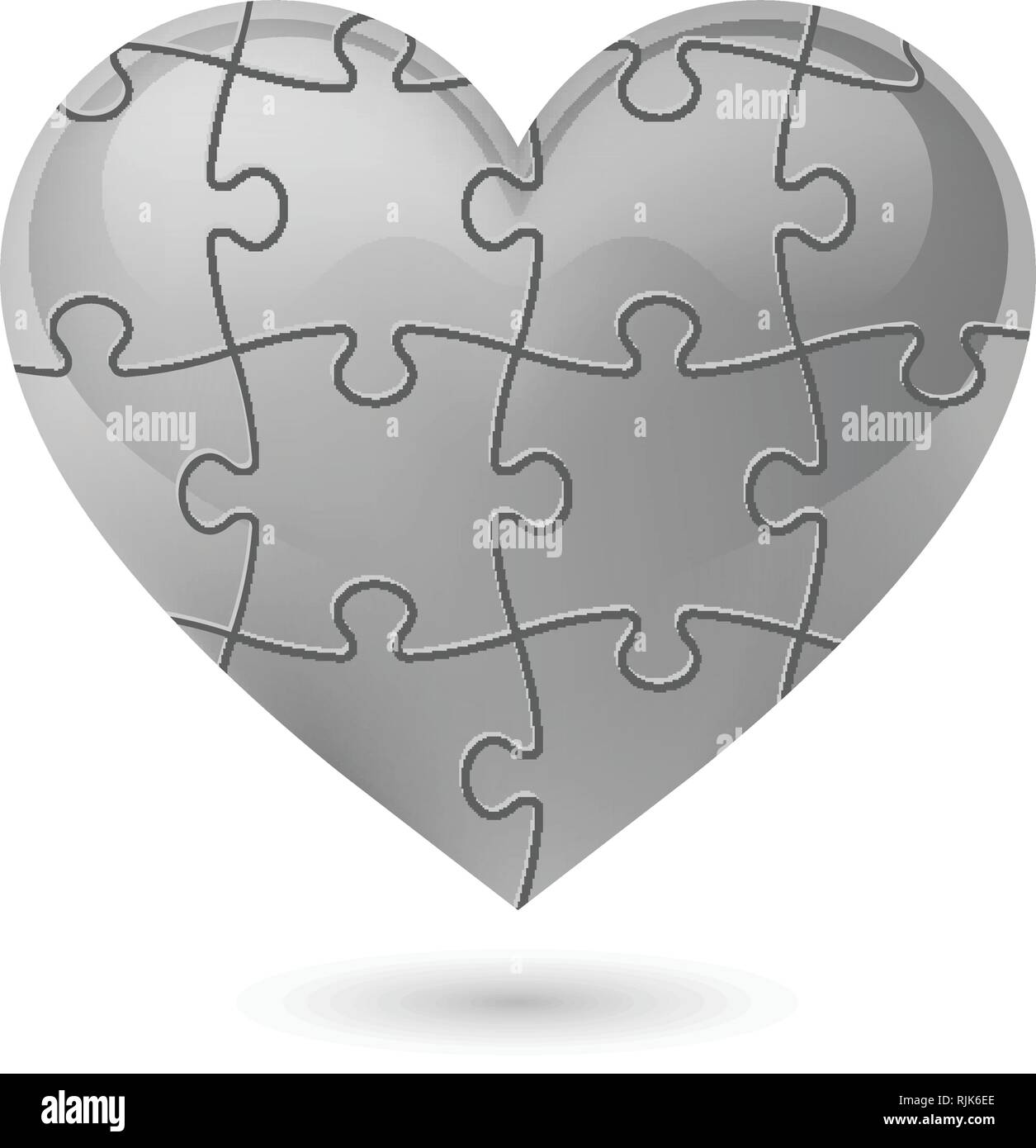 Puzzle heart. Vector illustration Stock Vector