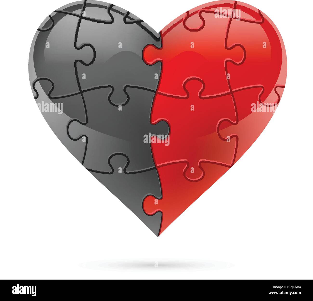 Puzzle heart. Vector illustration Stock Vector