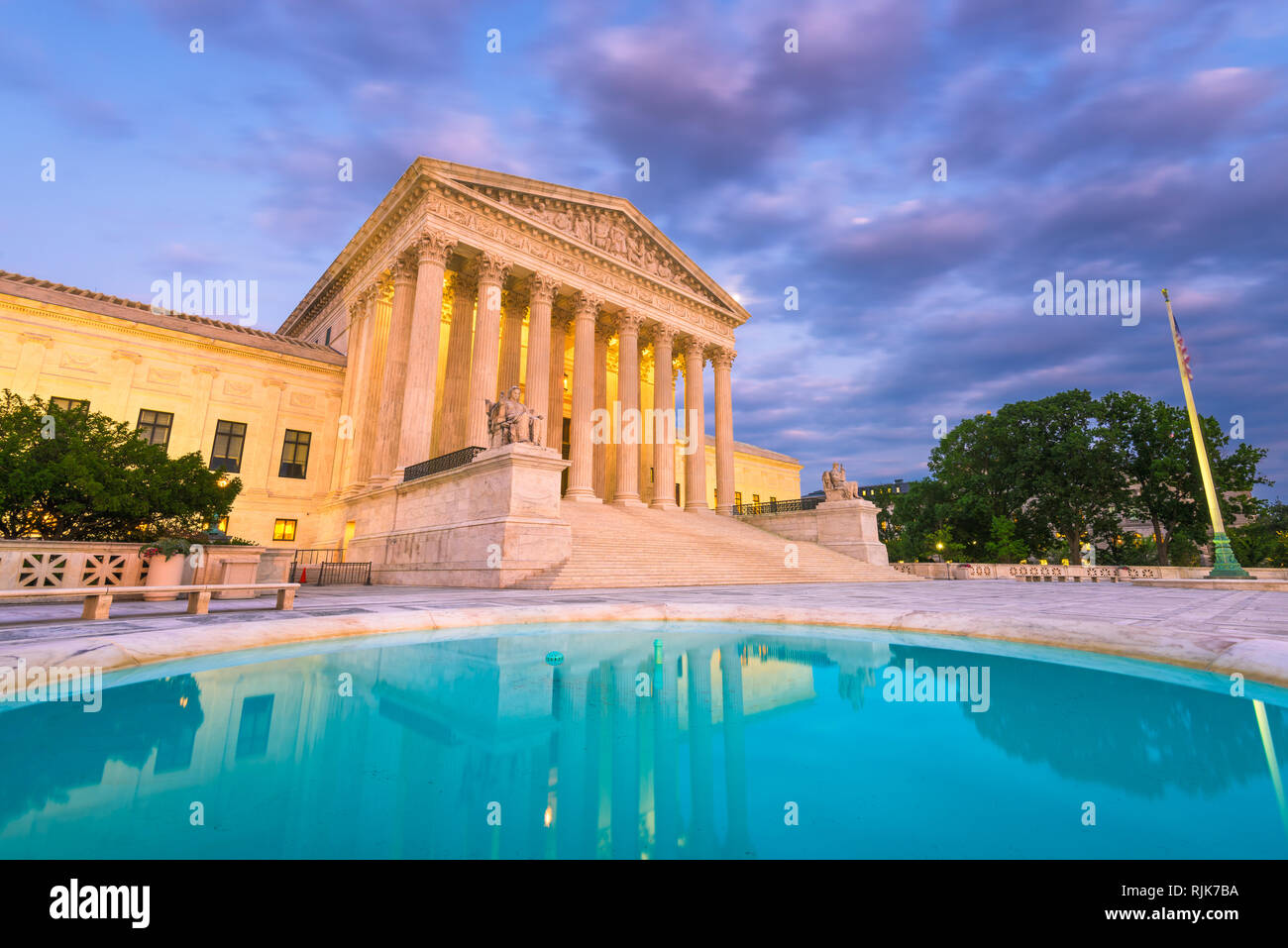 United States Supreme Court Building at dusk in Washington DC, USA. Stock Photo