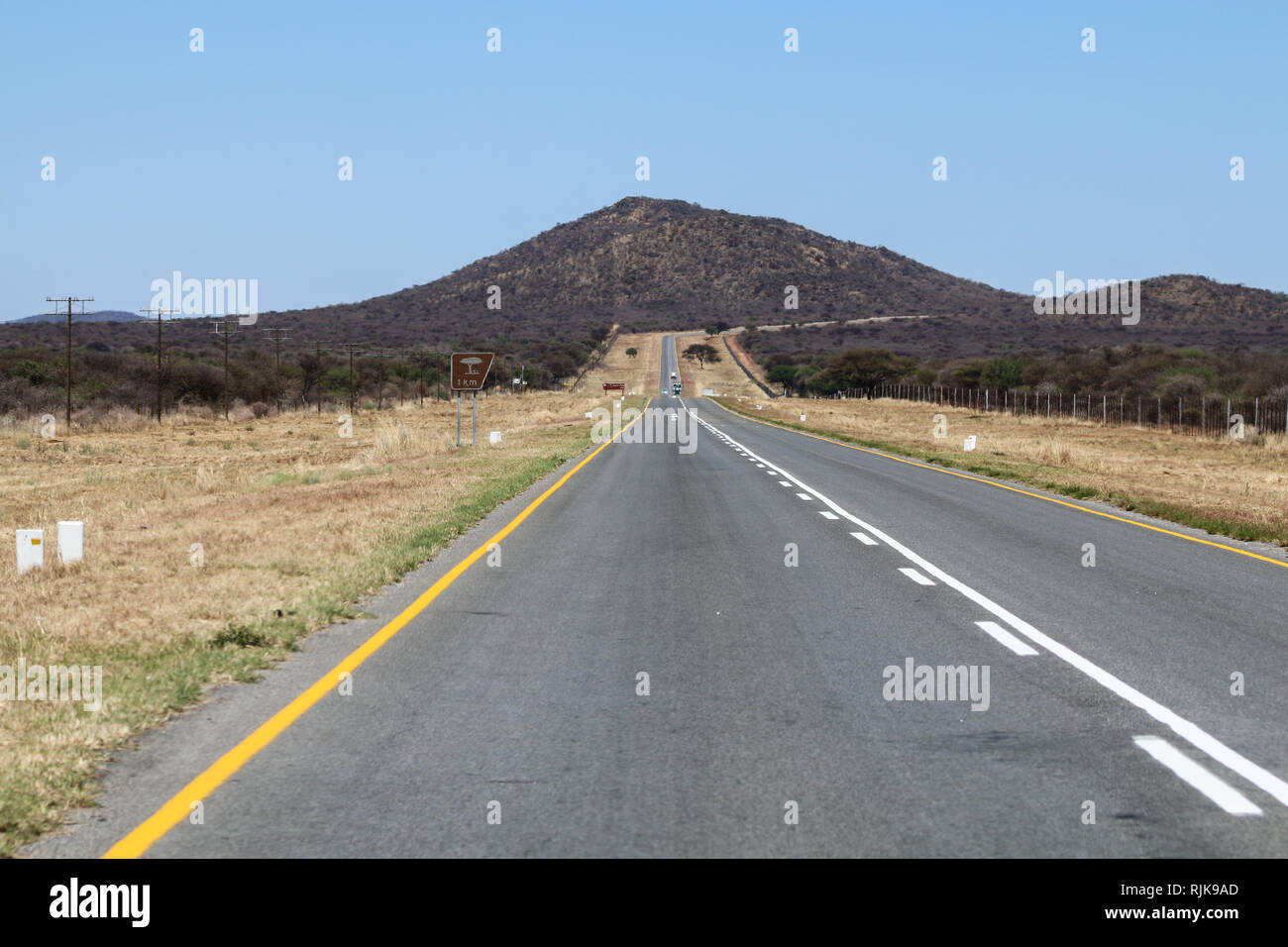 Highway in Namibia Stock Photo