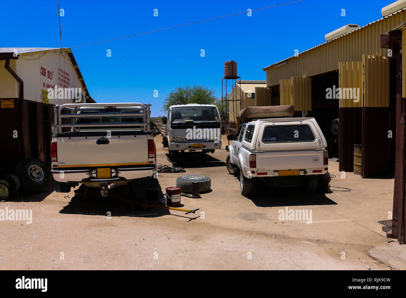 Werkstatt in Namibia Stock Photo