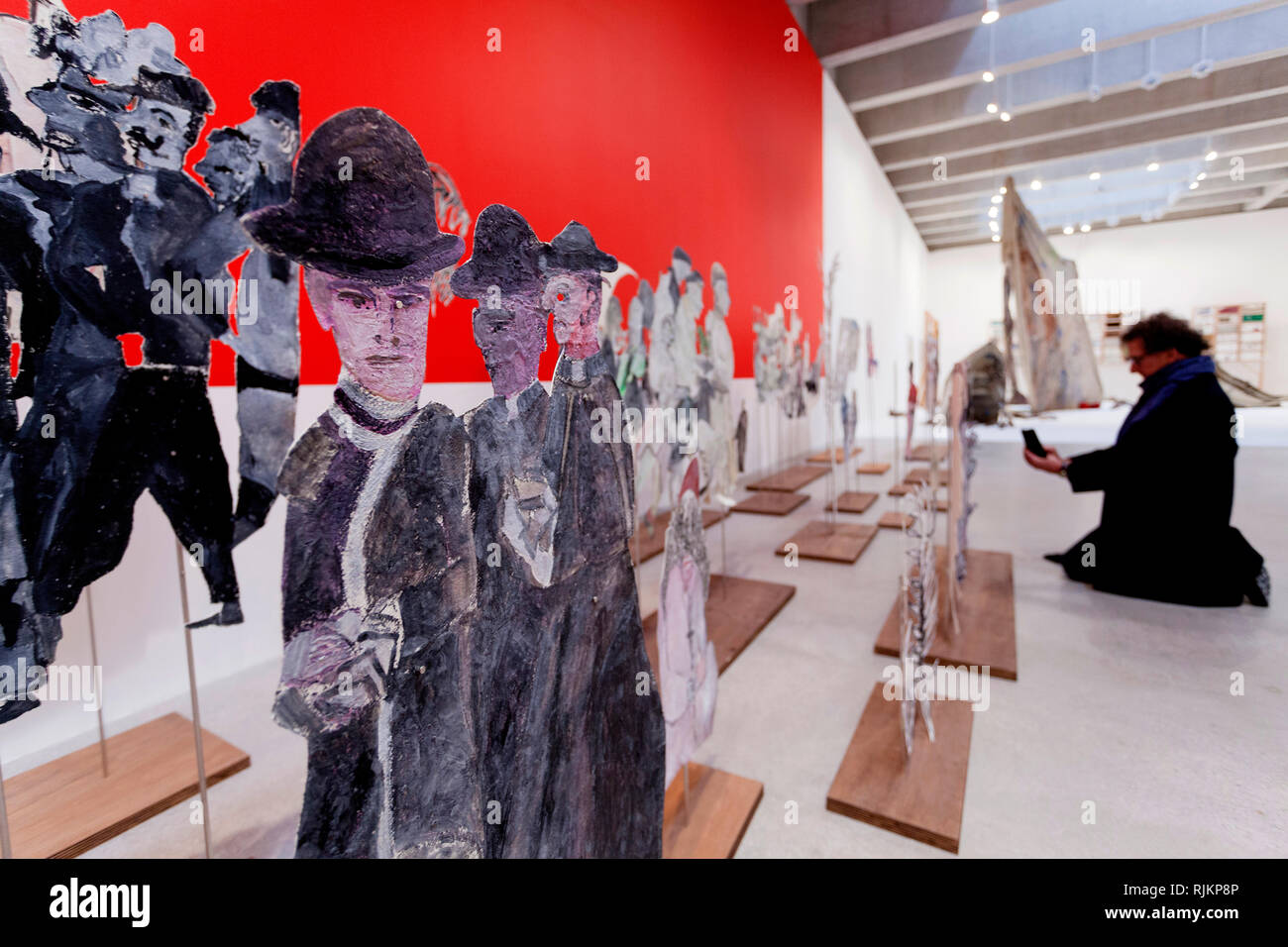 St Ives, Cornwall, UK. 7th February 2019.  Tate St Ives gallery opening of  art work by Anna Boghiguian. Credit: Mike Newman/Alamy Live News. Stock Photo