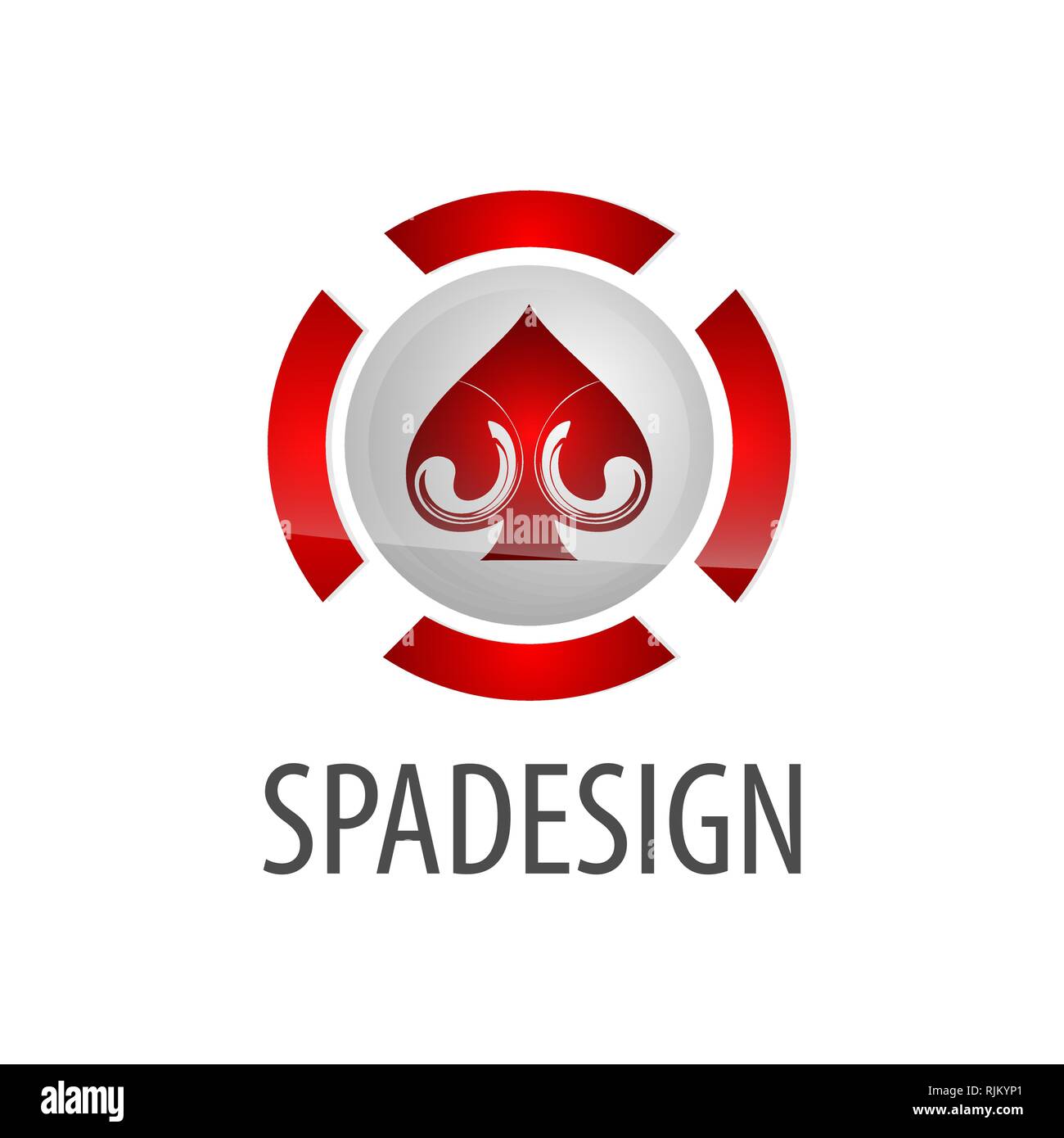 Circle spade icon logo concept design. Symbol graphic template element