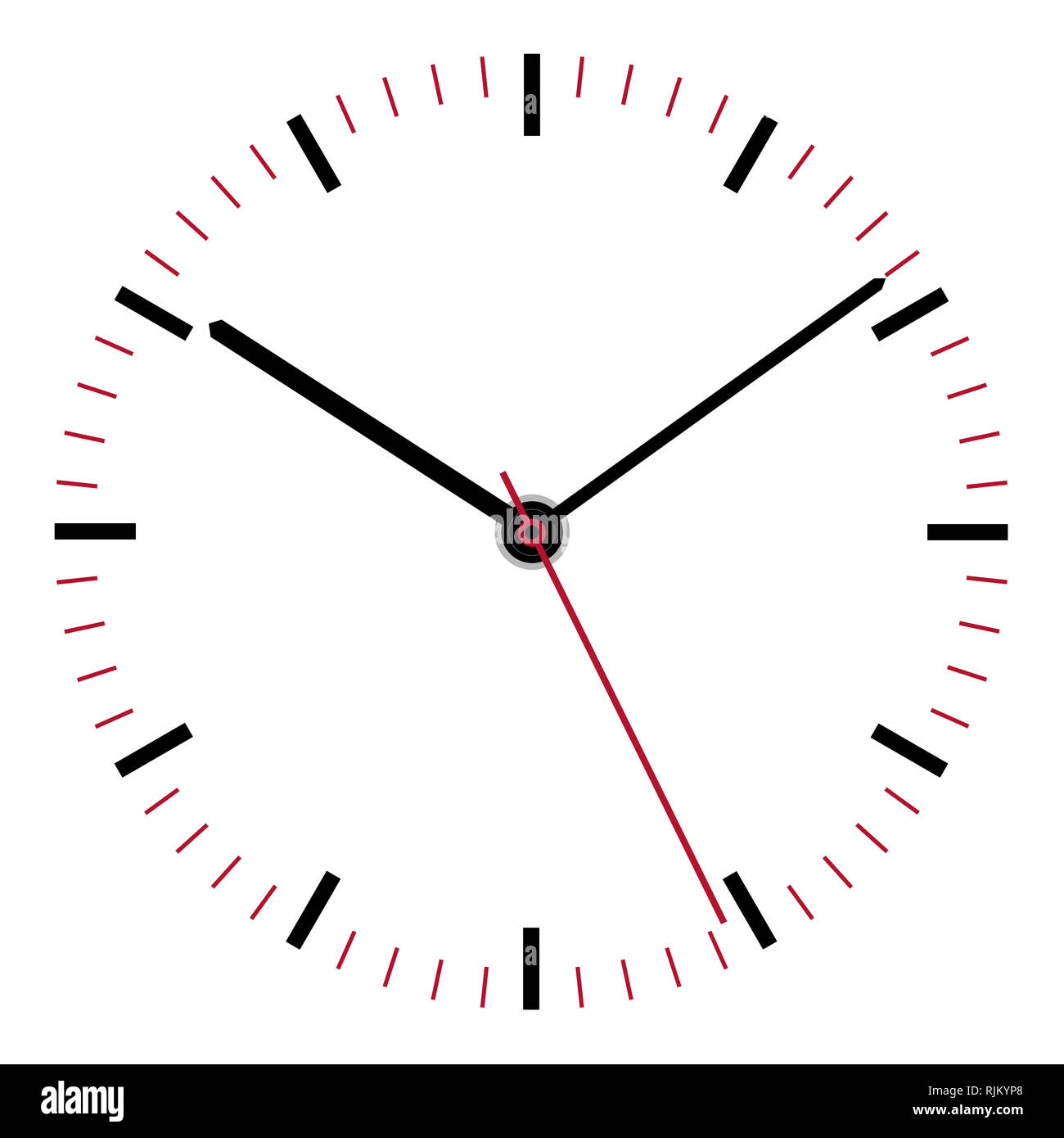 A clock face illustration second minute hour hands Stock Photo