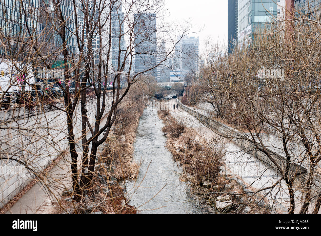 Seoul, South Korea. Cheong-gye-cheon Stream Stock Photo