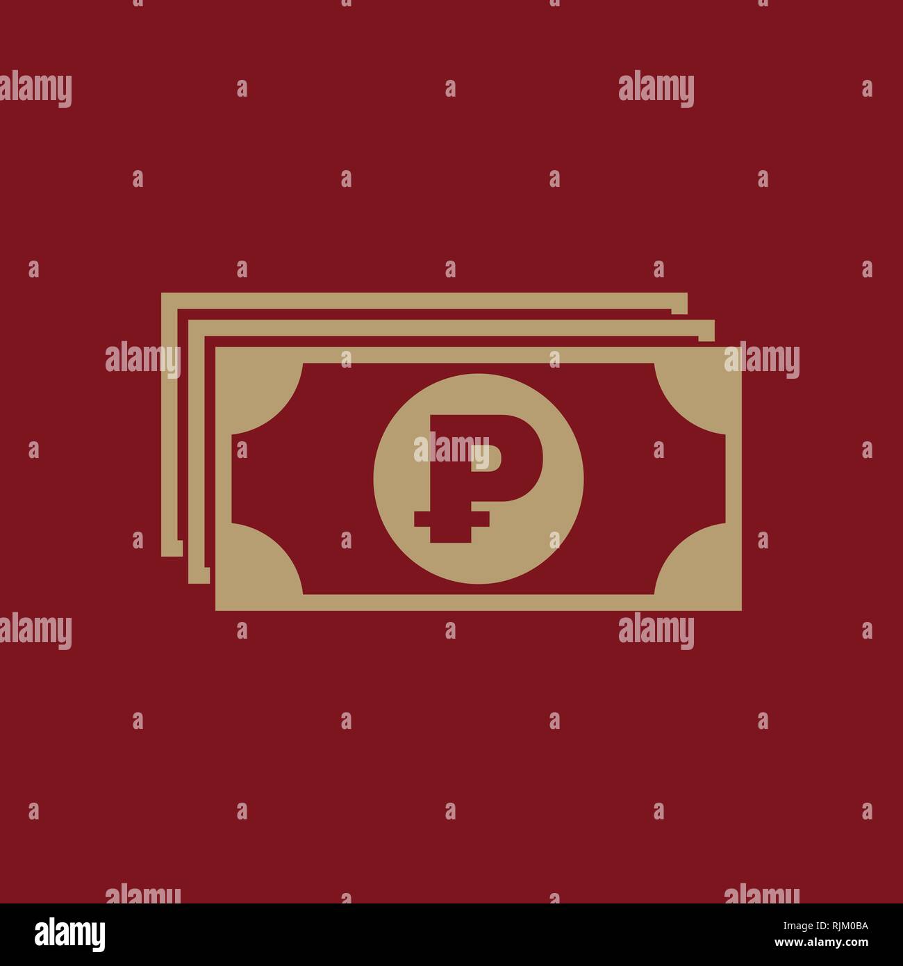 Money icon. Ruble and cash, coin, currency, bank symbol. Flat design ...