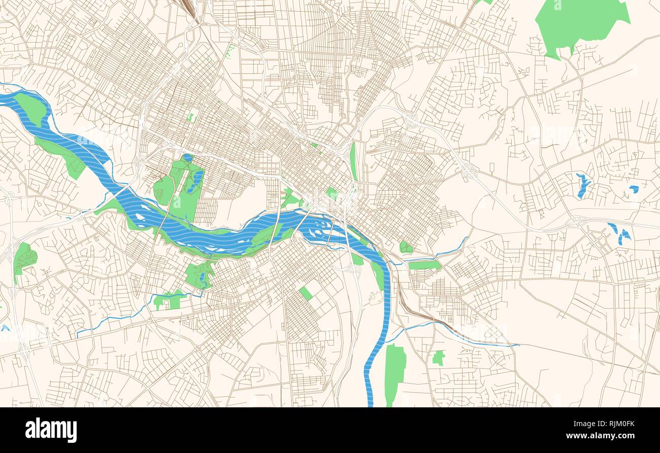 Richmond Virginia printable map excerpt. This vector streetmap of ...