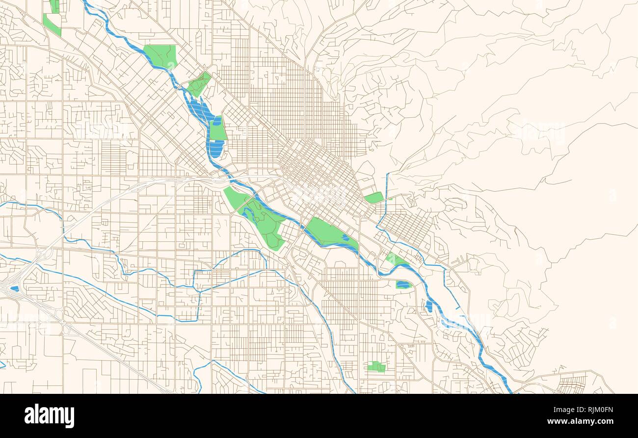 Boise Idaho printable map excerpt. This vector streetmap of downtown ...