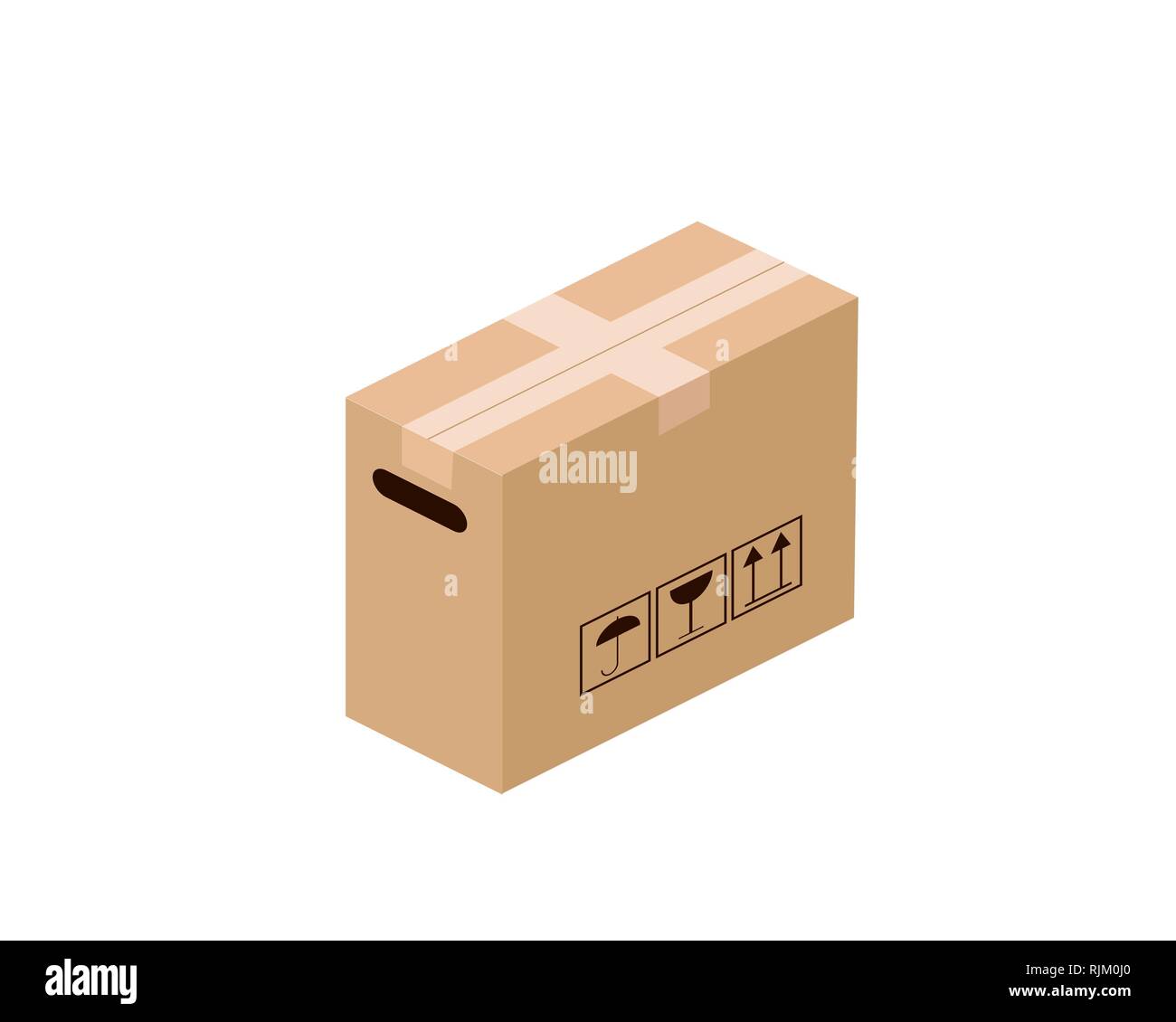 Cardboard box isolated on white background. Vector illustration Stock Vector