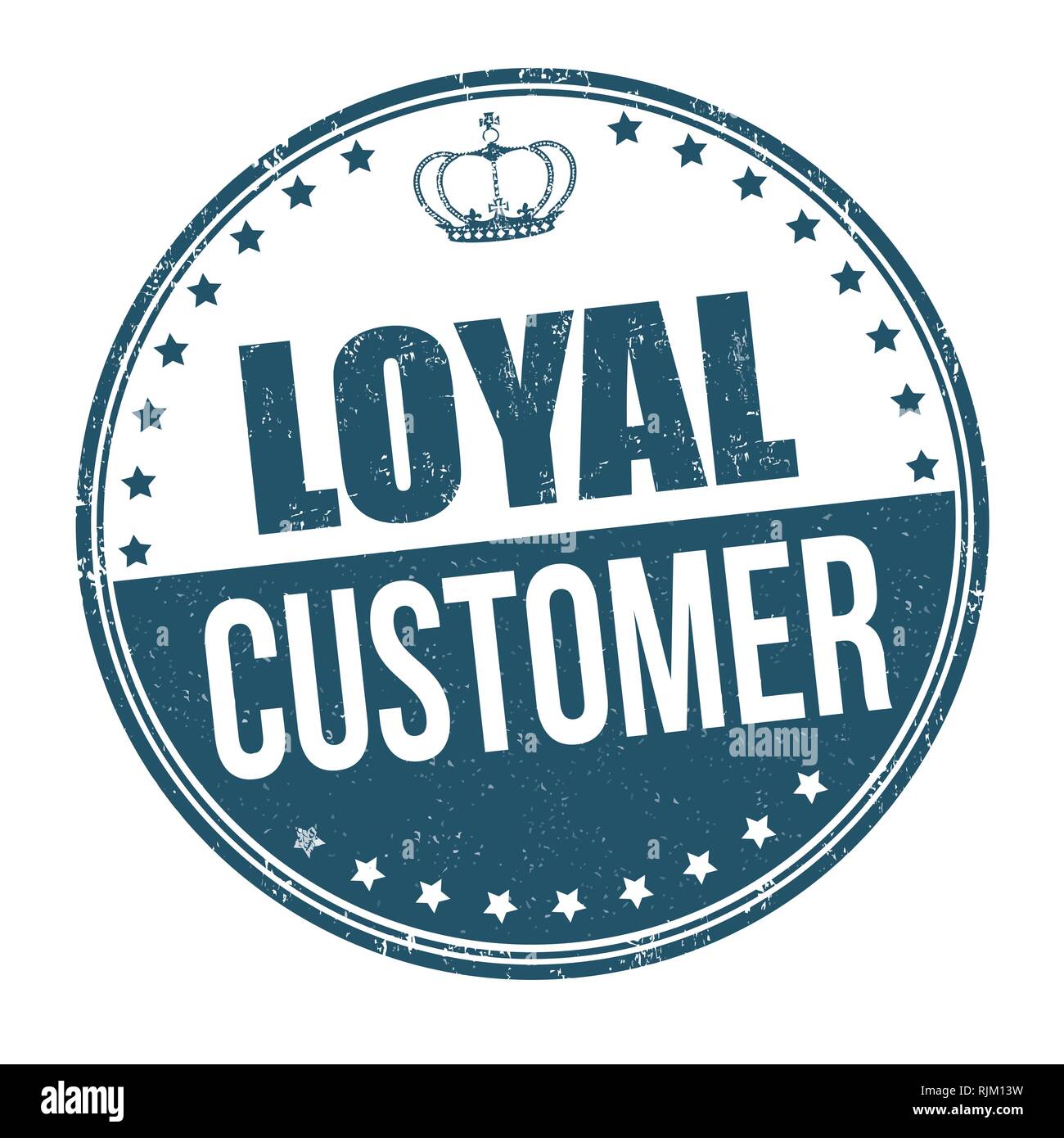 Loyal customer sign or stamp on white background, vector illustration