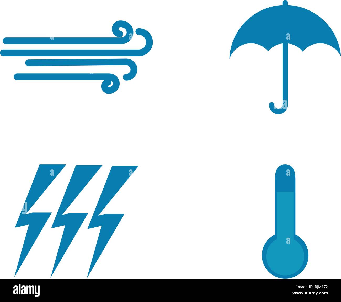 Vector illustration. Set of weather icons. Flat style Stock Vector ...