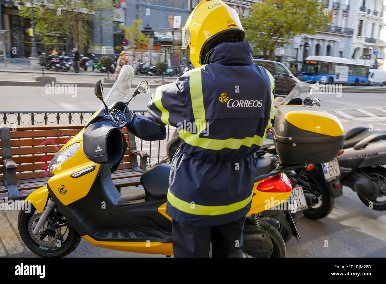 Spanish Mail employee, Madrid, Spain Stock Photo Alamy
