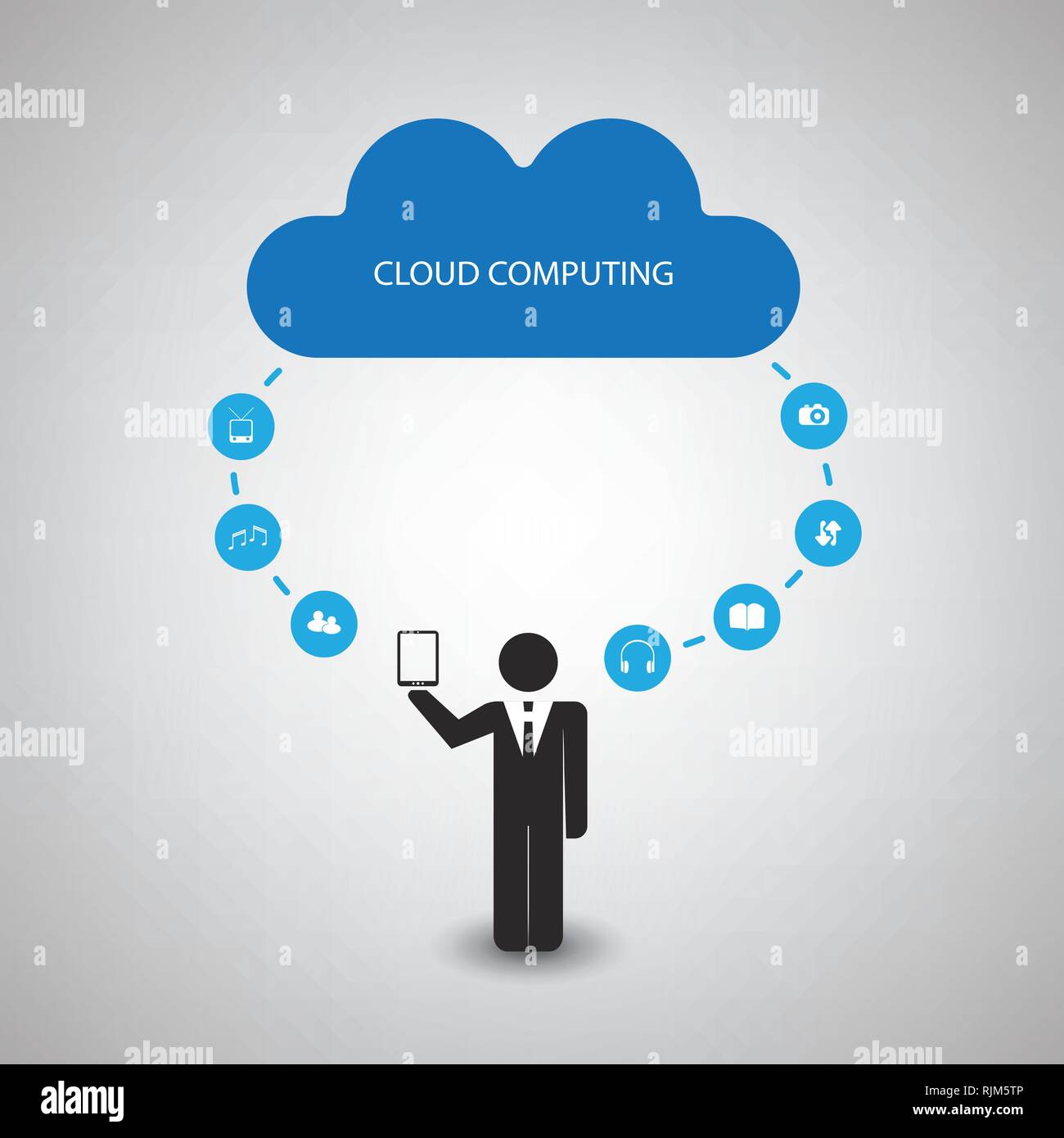Abstract Modern Blue Cloud Computing, Technology, Digital Communication ...