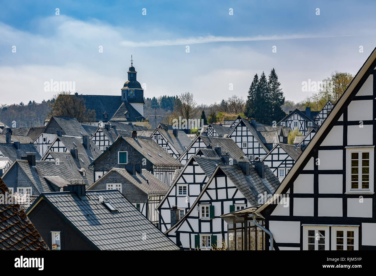 Historic half-timbered houses in Freudenberg / Siegerland North Rhine-Westphalia Stock Photo