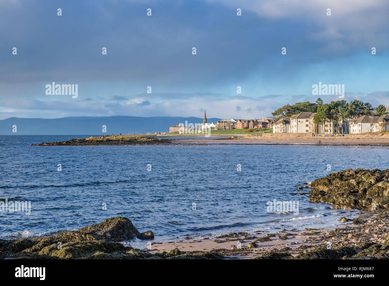 The town of Largs set on the Firth of Clyde on the West Coast of