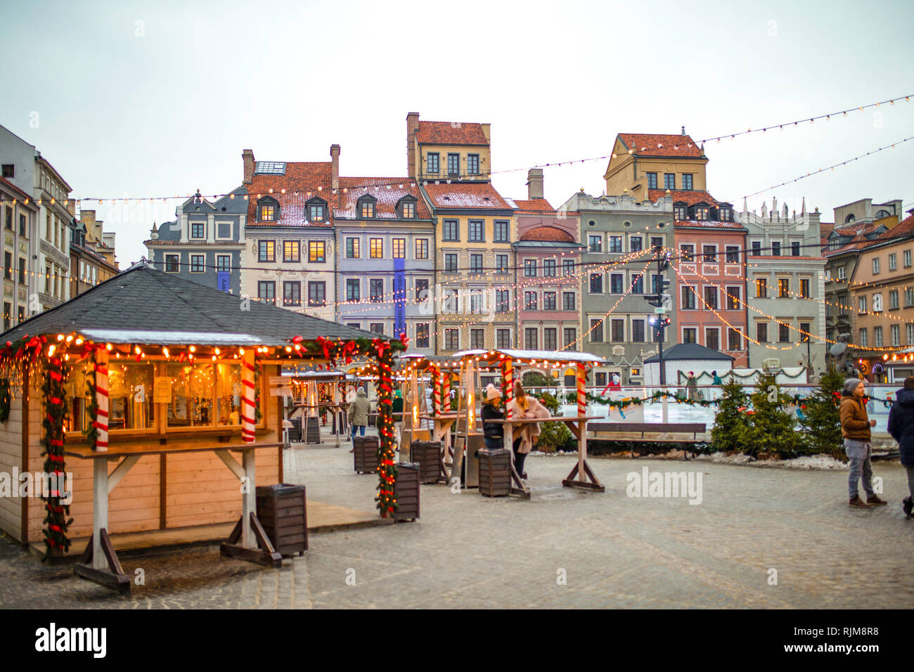 Warszawa / Poland The rebuilt old town, winter in Warsaw Stock Photo