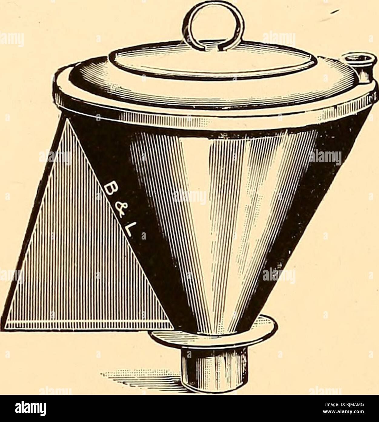 Bacteriological apparatus : pathological, biochemical. Scientific apparatus  and instruments; Bacteriology; Chemical industry. 13311. 13303-07  Funnels—Hot Water. Designed for use in filtering inflammable liquids, agar  agar and other substances which must be