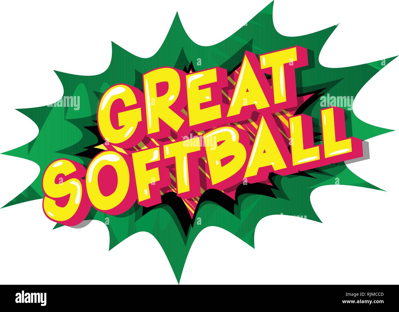 Great Softball Vector illustrated comic book style phrase on abstract