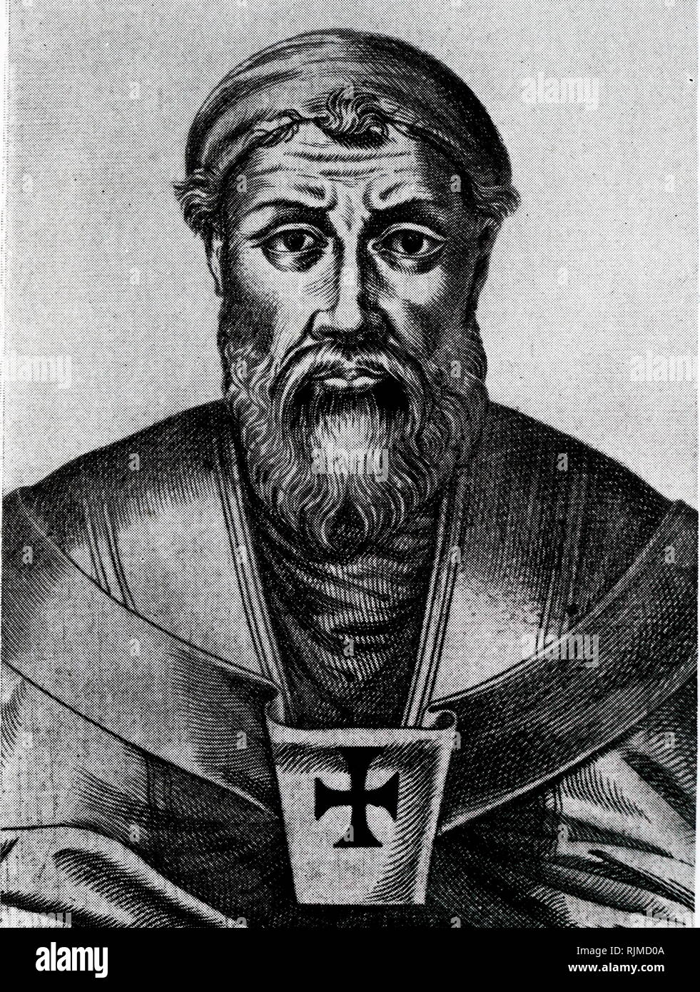 Illustration showing St Ambrose (c.339-39?) one of four Latin Doctors of the Church Stock Photo