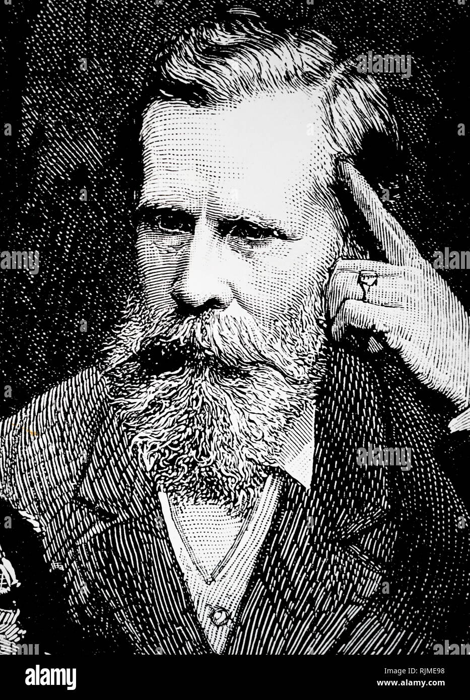 Illustration showing William CROOKES (1832-1919); English chemist and physicist. Vacuum tube: psychical research Stock Photo