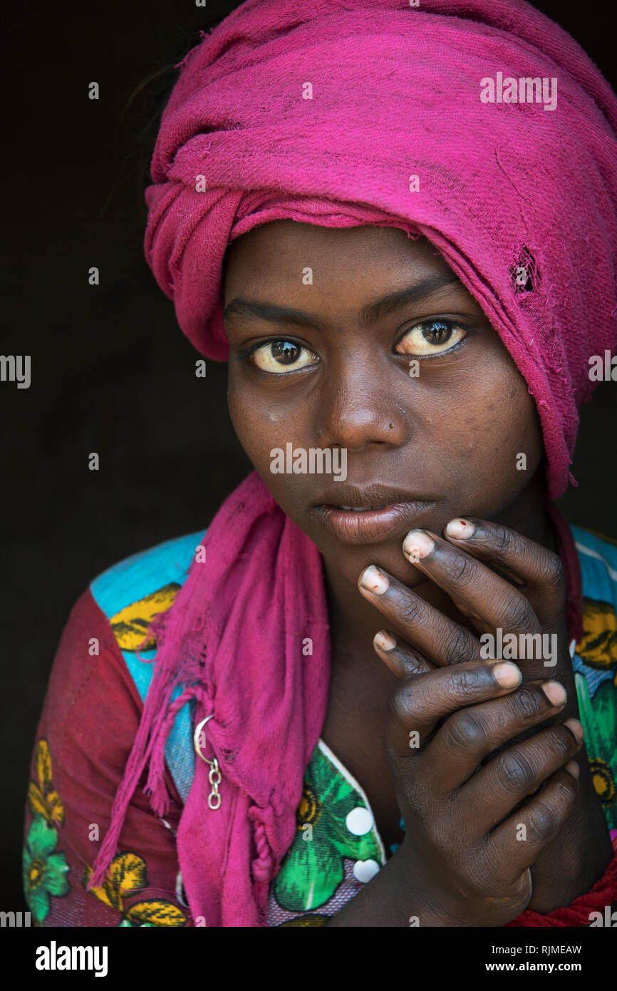 The image of Portrait of Sabar tribe girl in Purulia, west bengal ...