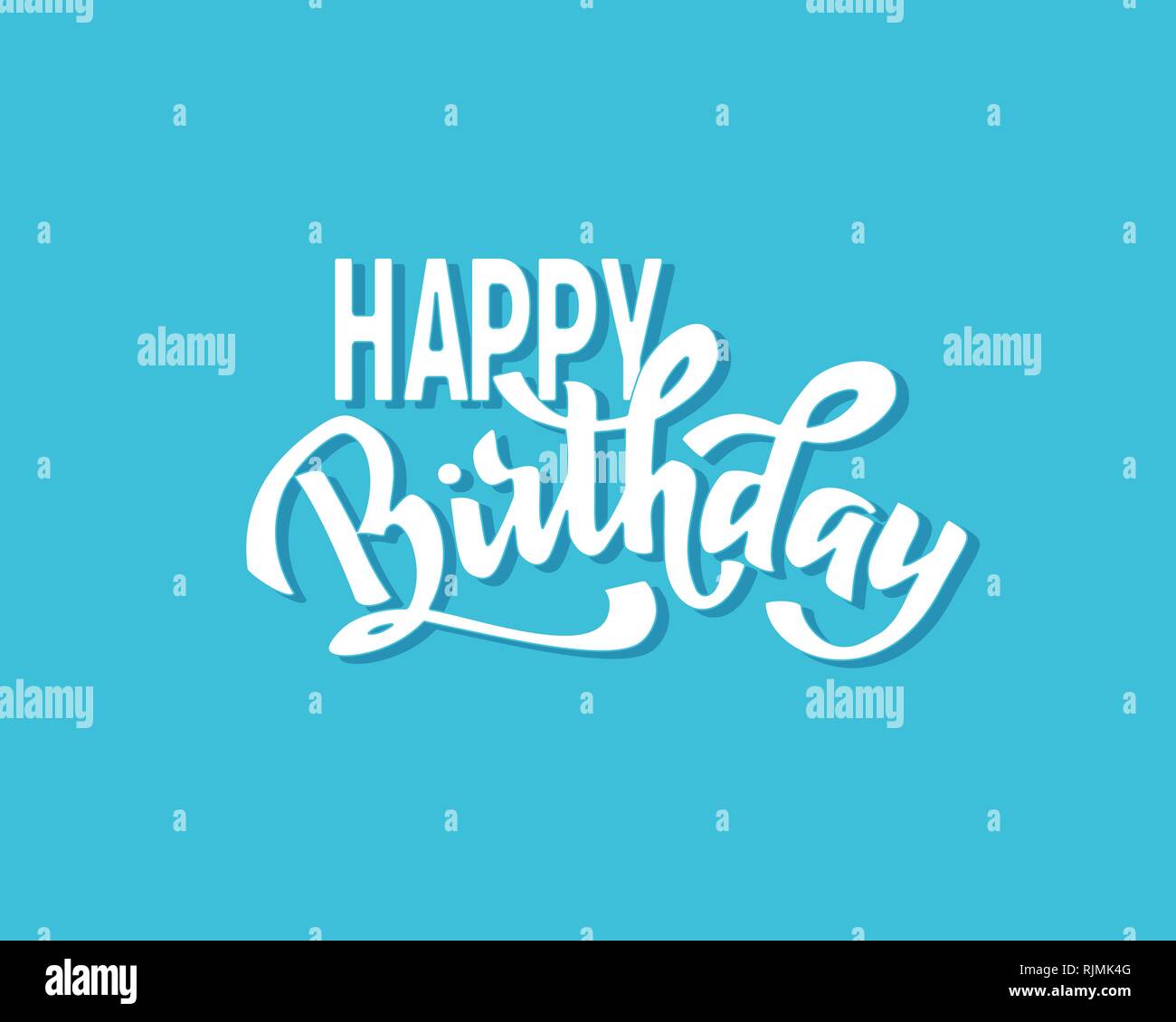 Happy Birthday Hand Lettering Text Brush Ink Calligraphy Vector Type