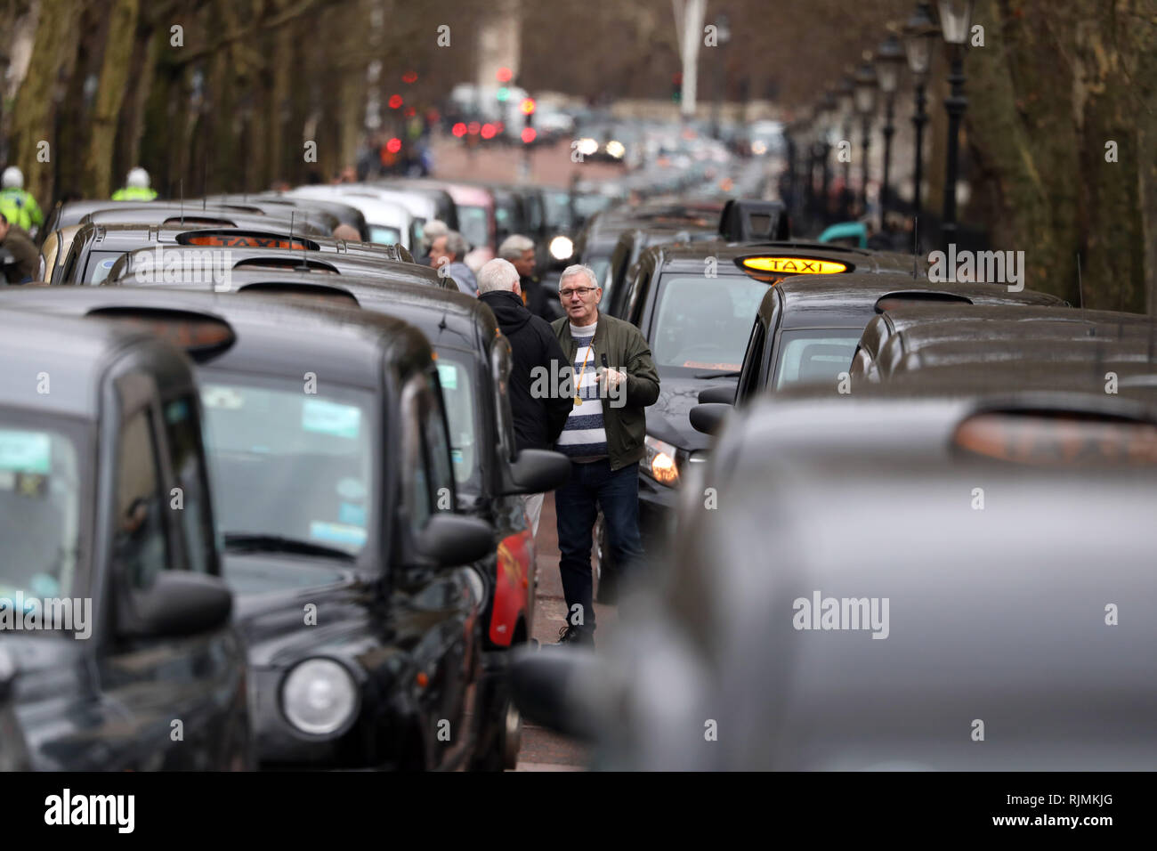 Pic shows Taxi protest on Constitution Hill and Hyde Park Corner Taxis