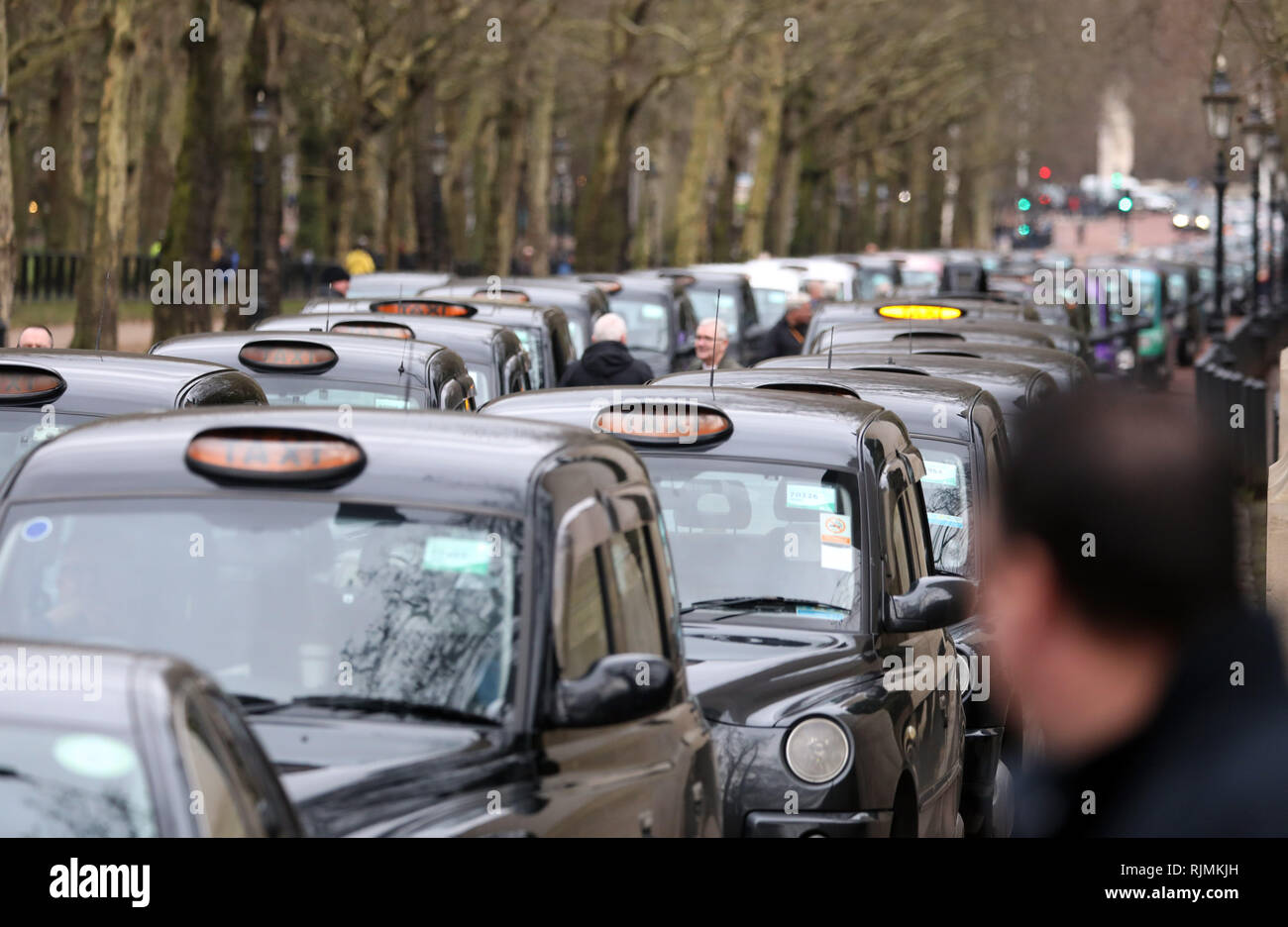 Pic shows Taxi protest on Constitution Hill and Hyde Park Corner Taxis