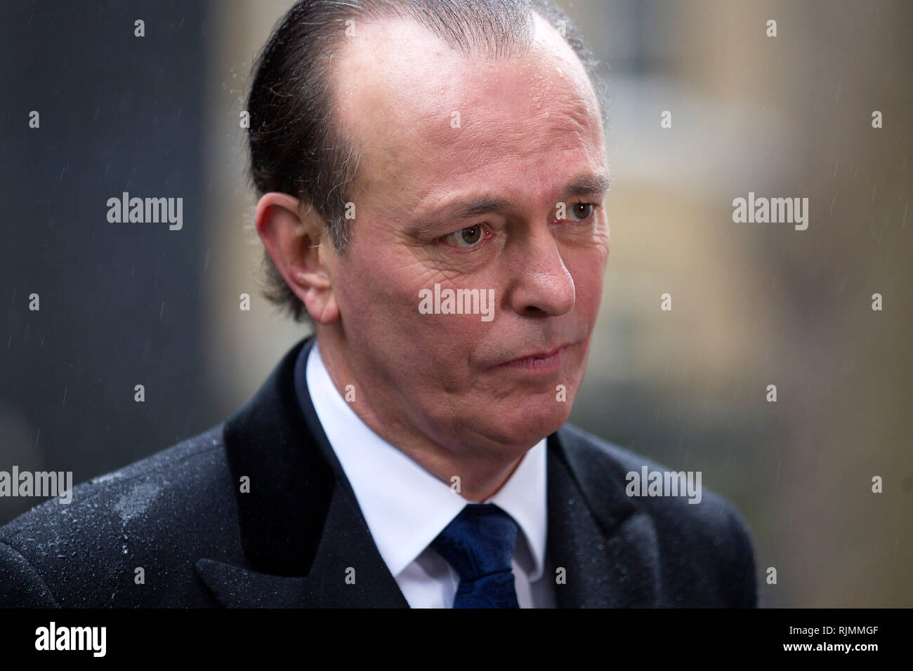Quentin Willson of FairFuelUK, outside 10 Downing Street in London. March 7, 2012. Stock Photo